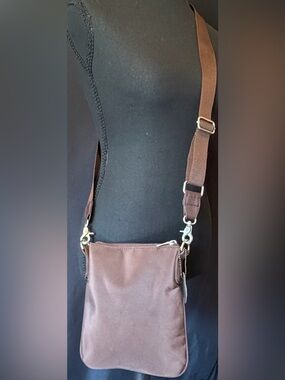 JoAnn Marie Designs Brown Nylon Crossbody Travel Purse Lightweight Utility Bag